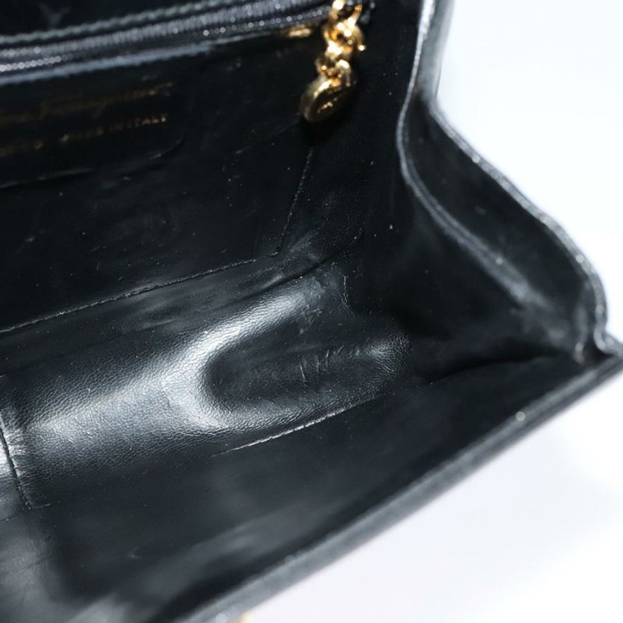 【日本直送】Salvatore Ferragamo Gancini 手提包 皮革 兩用 黑色 金色 正品 119166-18