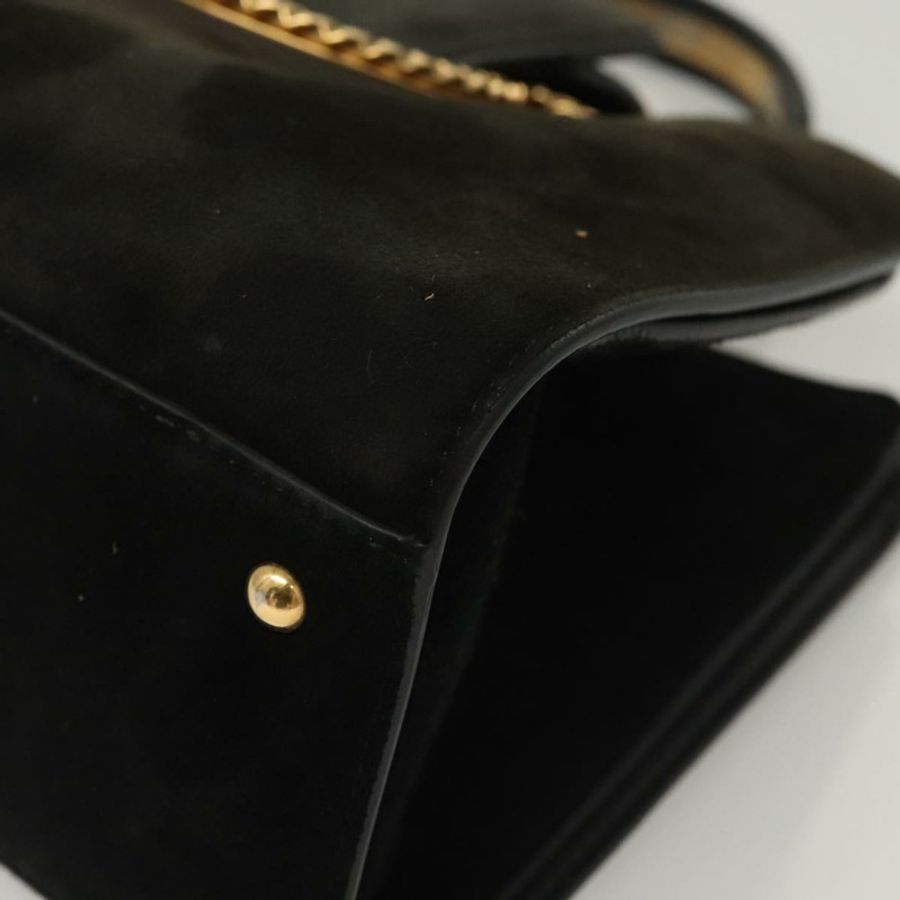 【日本直送】Salvatore Ferragamo Gancini 手袋 麂皮 金 黑色 正品 119192-13