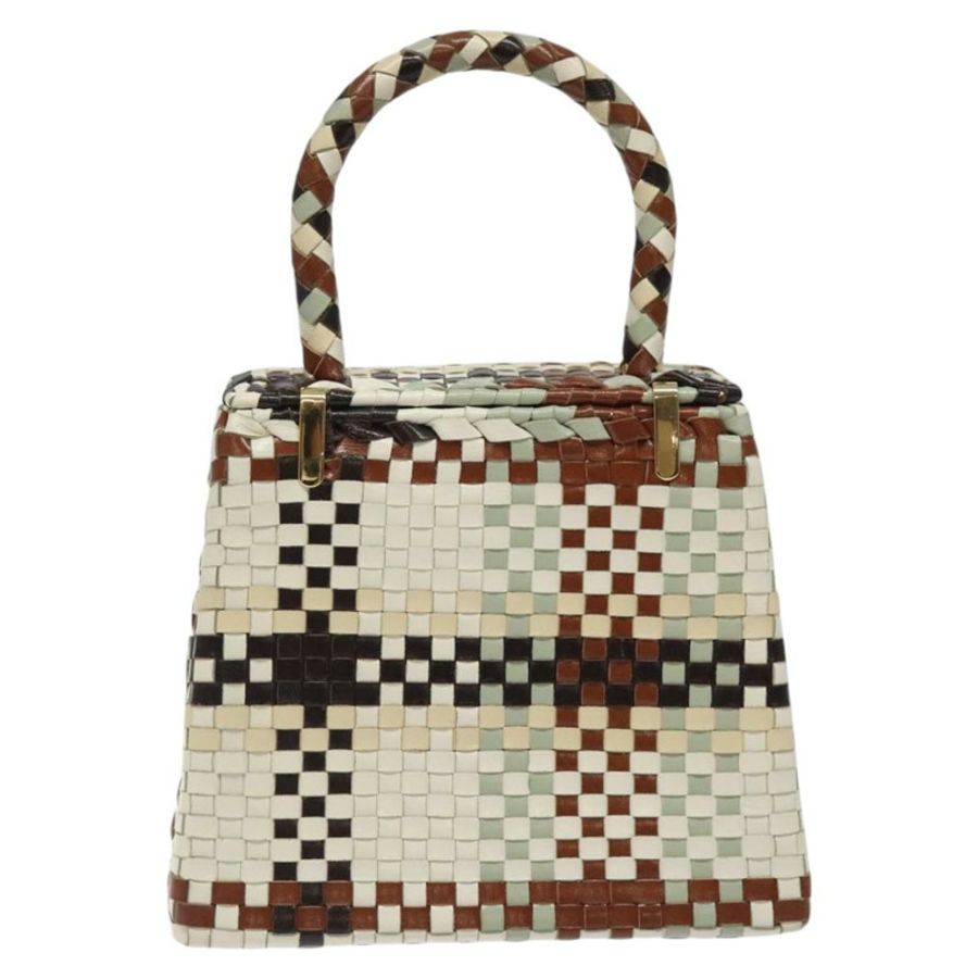 【日本直送】Salvatore Ferragamo Gancini 手提包 皮革 白色 金色 正品 119098-1