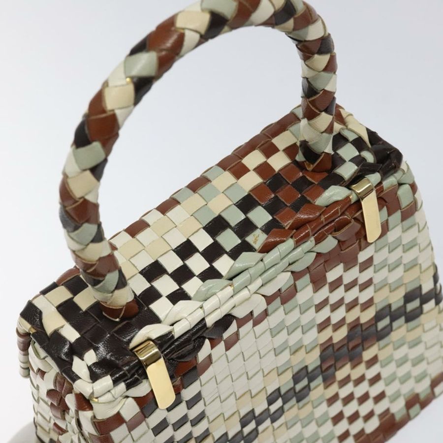 【日本直送】Salvatore Ferragamo Gancini 手提包 皮革 白色 金色 正品 119098-5