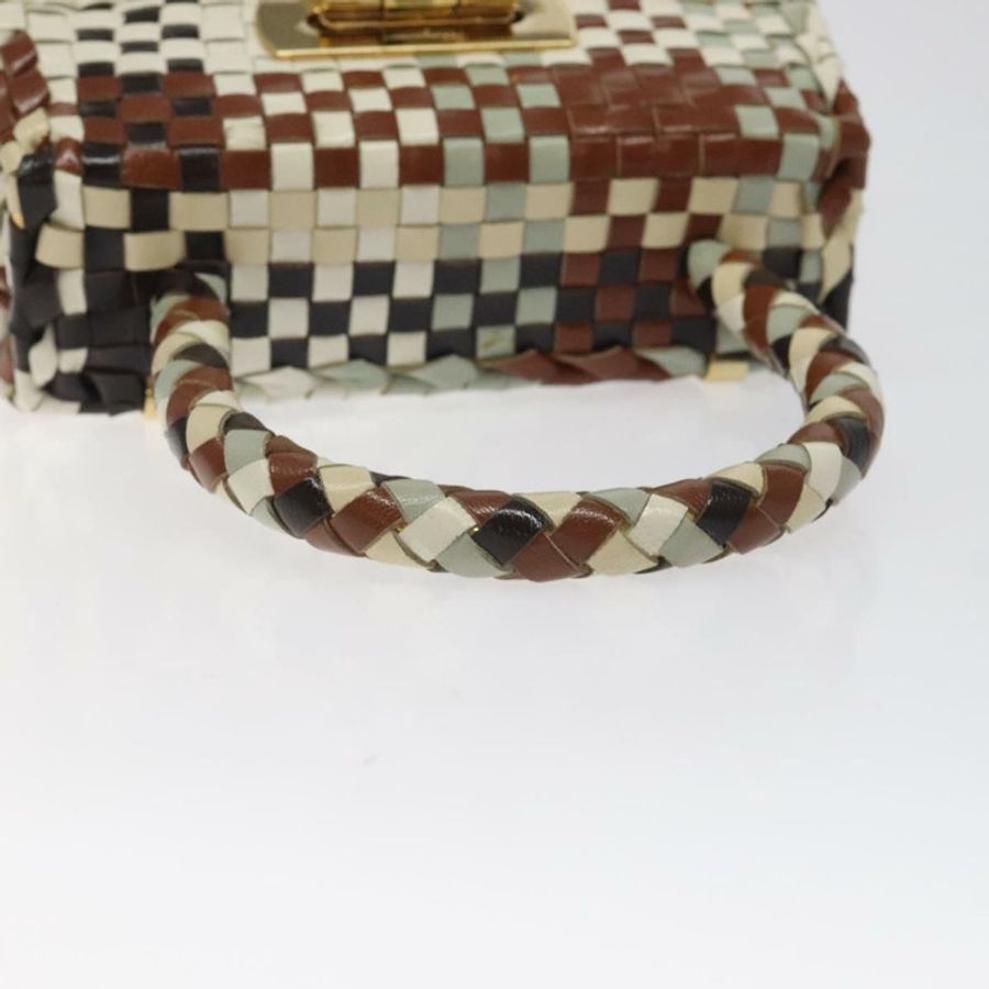 【日本直送】Salvatore Ferragamo Gancini 手提包 皮革 白色 金色 正品 119098-6