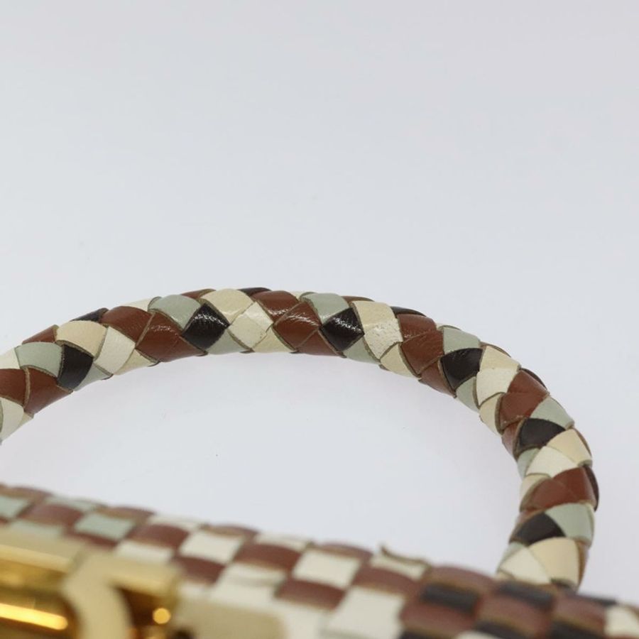 【日本直送】Salvatore Ferragamo Gancini 手提包 皮革 白色 金色 正品 119098-7