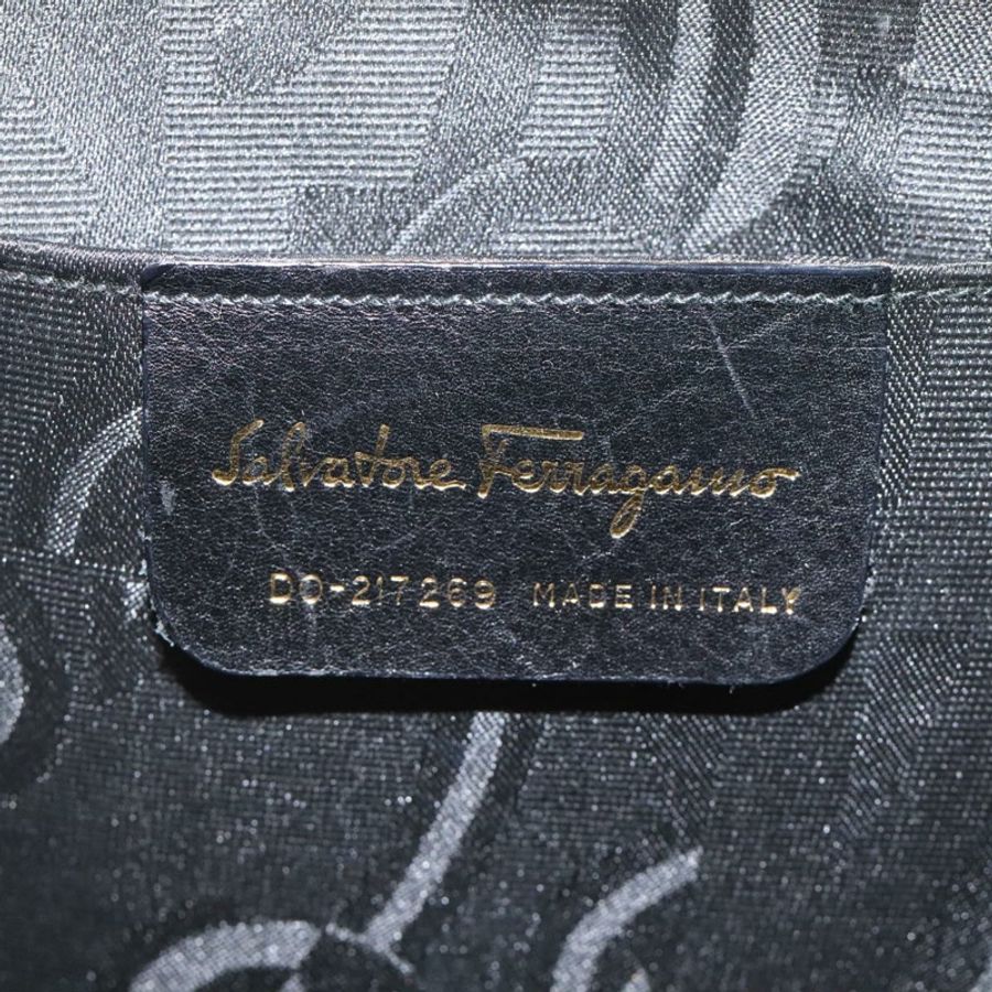 【日本直送】Salvatore Ferragamo Gancini 手提包 皮革 白色 金色 正品 119098-11