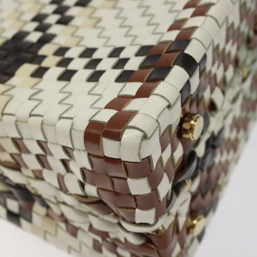 【日本直送】Salvatore Ferragamo Gancini 手提包 皮革 白色 金色 正品 119098-15