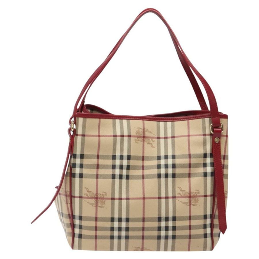 【日本直送】BURBERRY Nova 格紋肩背包 PVC 米色 金色 正品 119050-1