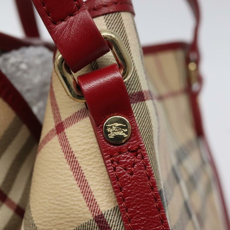 【日本直送】BURBERRY Nova 格紋肩背包 PVC 米色 金色 正品 119050-9