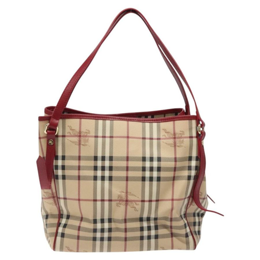【日本直送】BURBERRY Nova 格紋肩背包 PVC 米色 金色 正品 119050-12