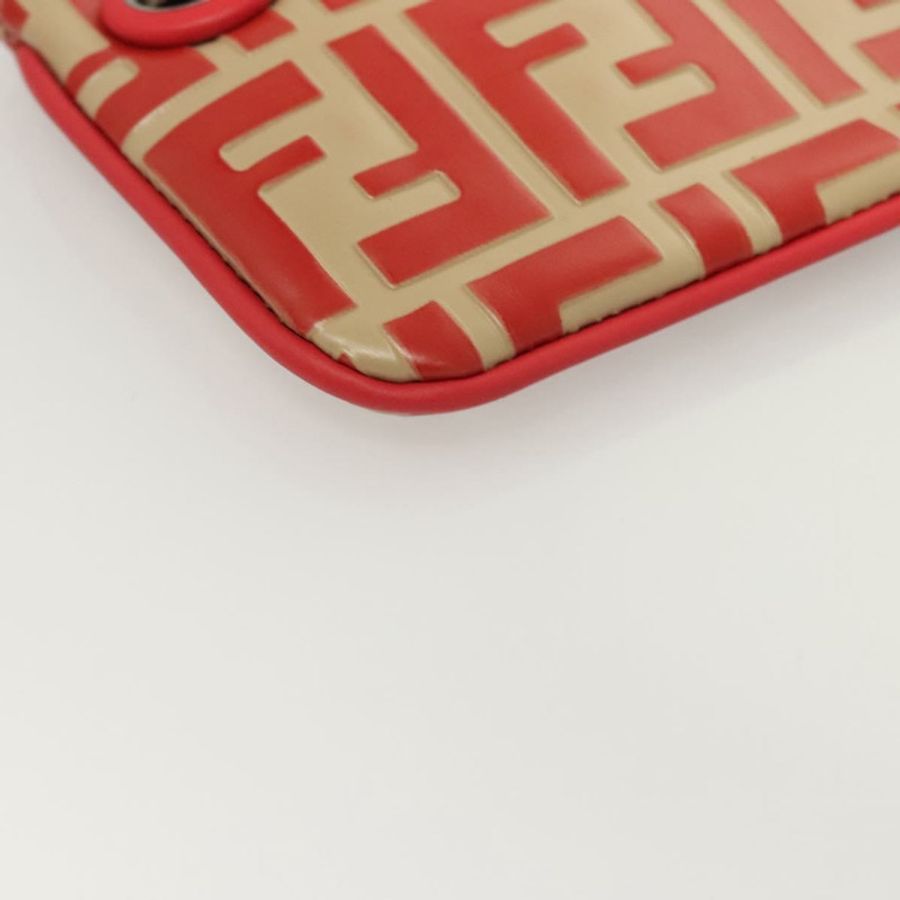 【日本直送】FENDI Zucca帆布三層手拿包 黑色 棕色 紅色 正品 ac3770-23