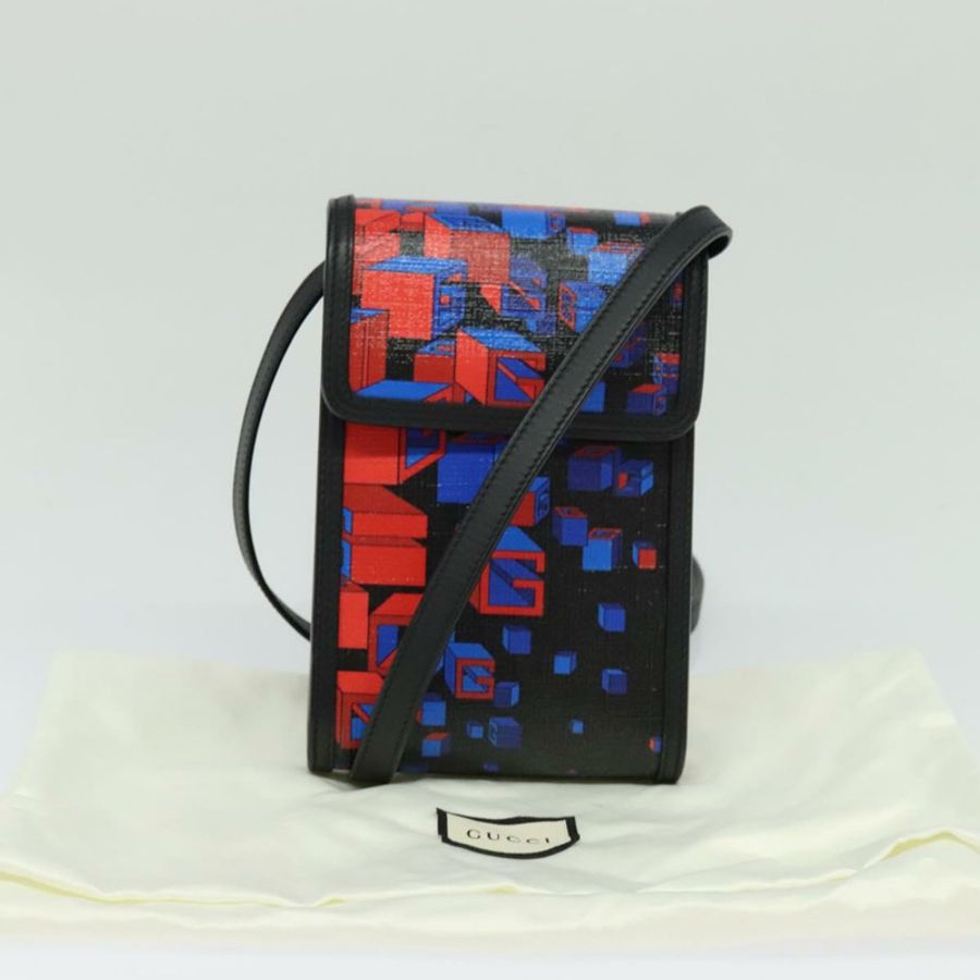 【日本直送】GUCCI 方形 G 太空肩背包 PVC 黑色銀色 631766 正品 KD535-11
