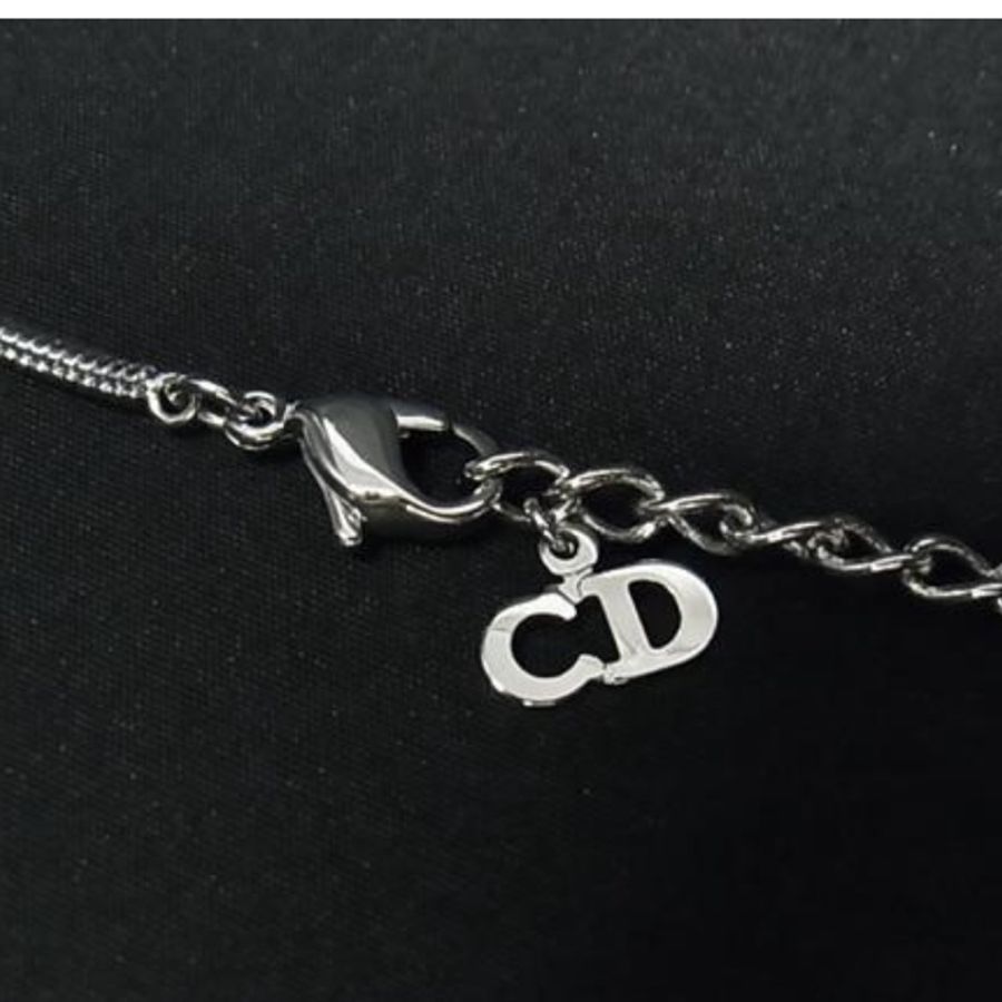 Dior • 迪奧字母吊墜銀項鍊-4