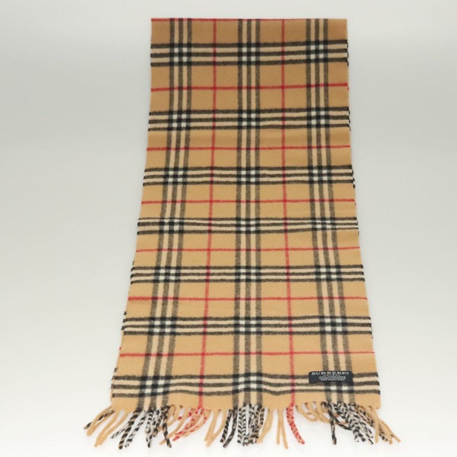 【日本直送】BURBERRY Nova 格紋圍巾 羊絨米色 正品 am8281-1