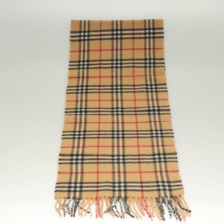 【日本直送】BURBERRY Nova 格紋圍巾 羊絨米色 正品 am8281-2