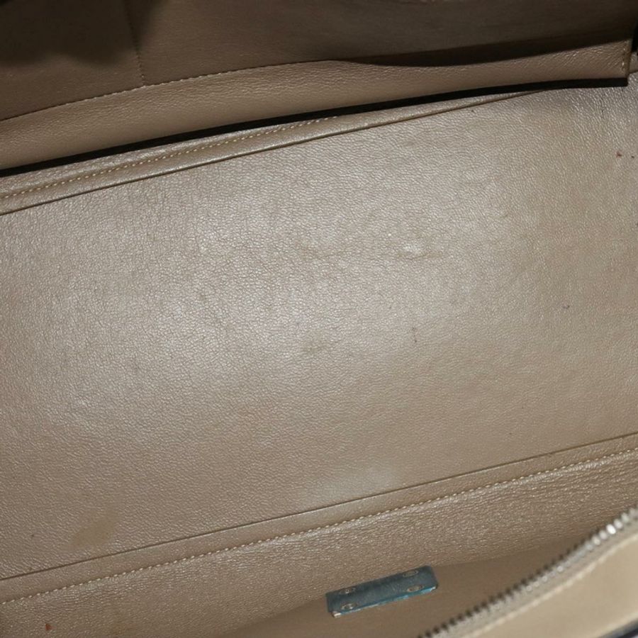 【日本直送】CELINE Trapeze 手提包 皮革 2way 米色 銀色 Auth hk2502-9