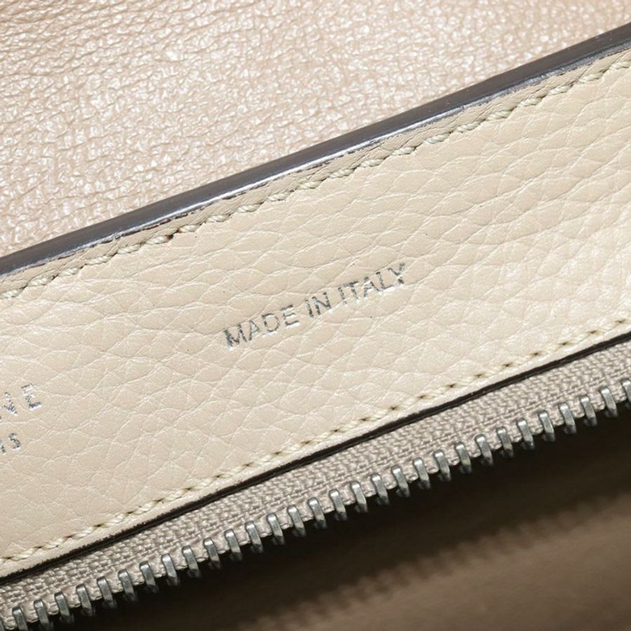 【日本直送】CELINE Trapeze 手提包 皮革 2way 米色 銀色 Auth hk2502-19