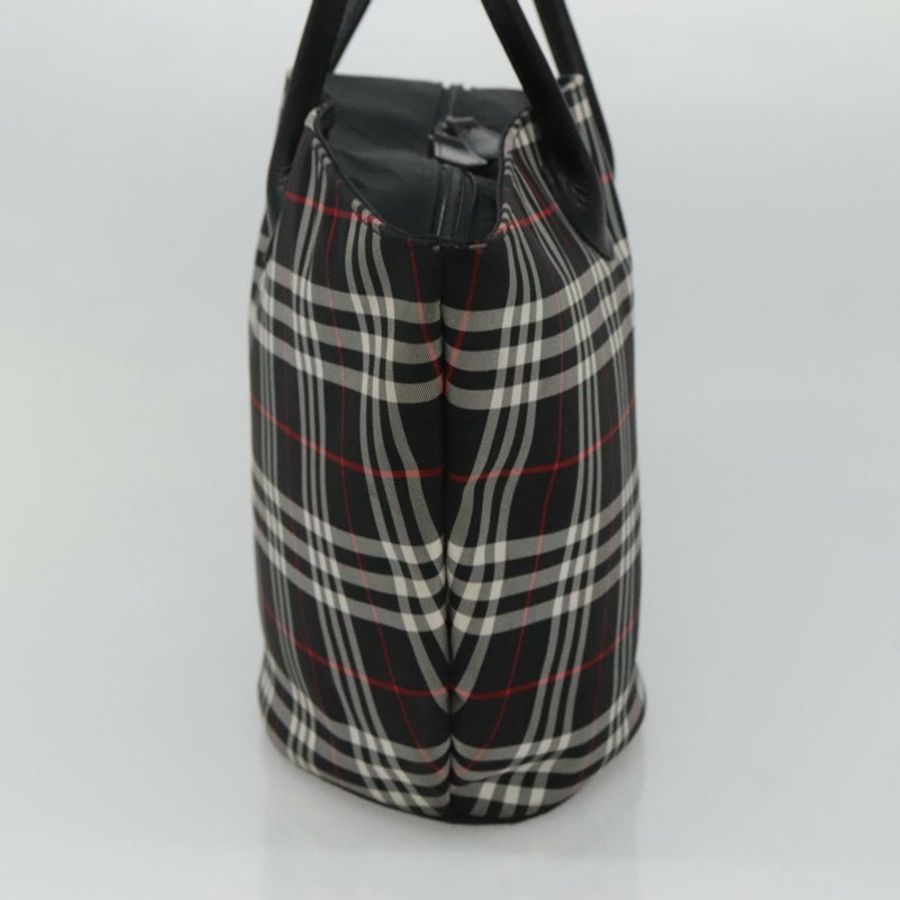【日本直送】Burberrys Nova 格紋手提包 尼龍 黑色 銀色 正品 kk484-3
