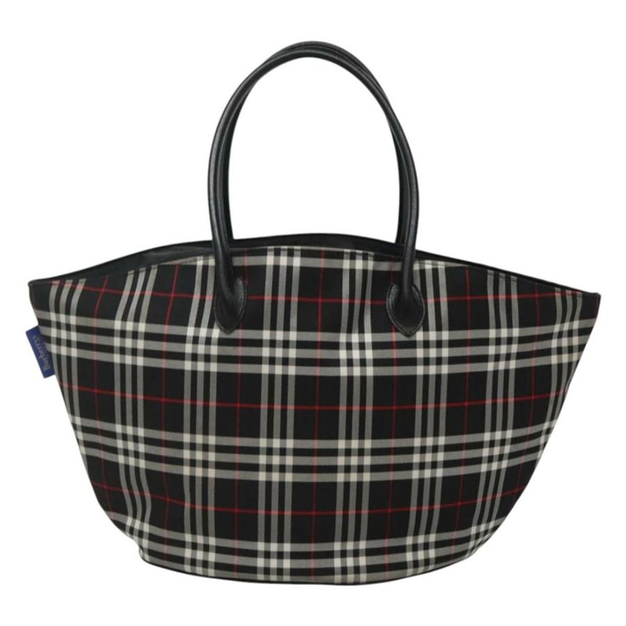【日本直送】Burberrys Nova 格紋手提包 尼龍 黑色 銀色 正品 kk484-12