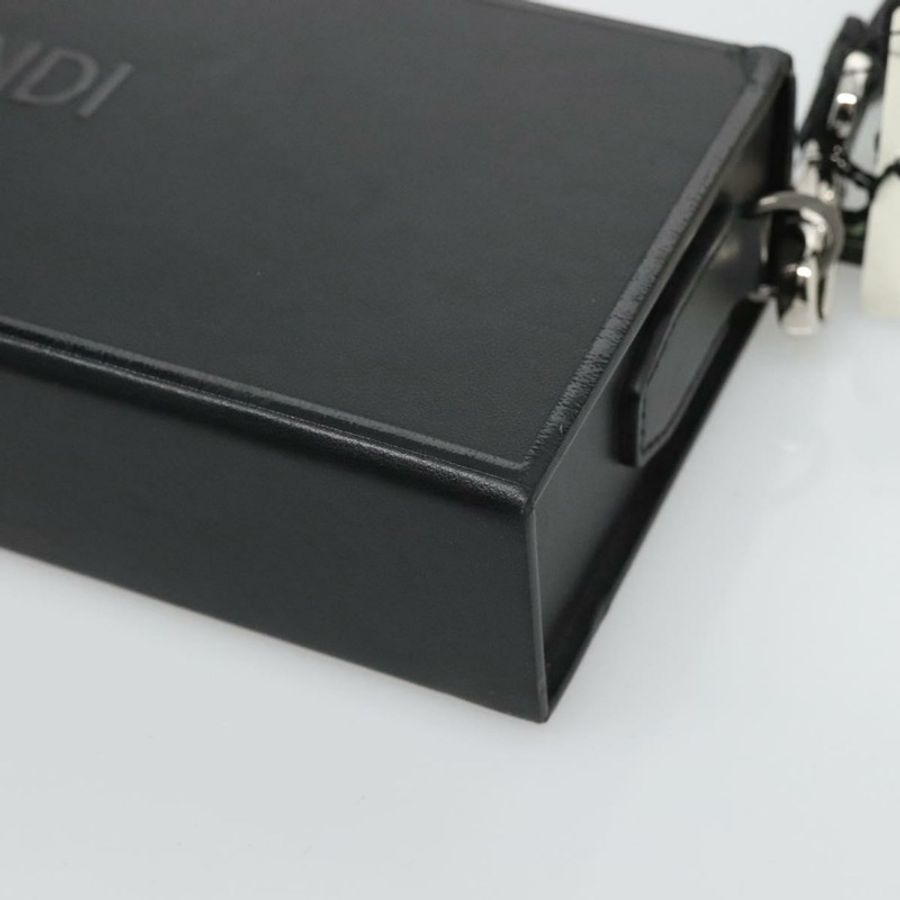 【日本直送】FENDI Box 肩背包 皮革 黑色 銀色 正品 hk2491-8