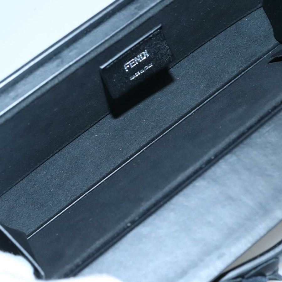 【日本直送】FENDI Box 肩背包 皮革 黑色 銀色 正品 hk2491-9