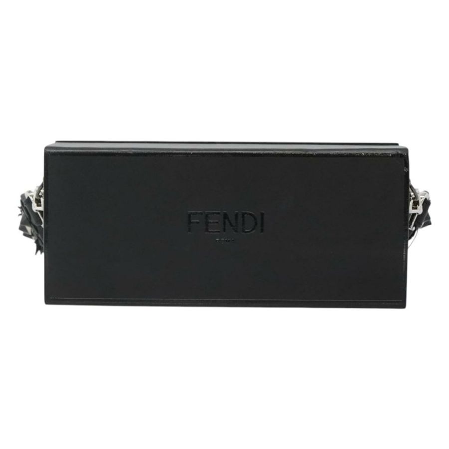 【日本直送】FENDI Box 肩背包 皮革 黑色 銀色 正品 hk2491-12