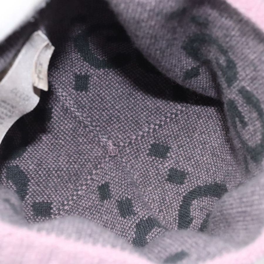 【日本直送】GUCCI GG帆布針織帽 羊絨色 M 粉紅色 676827 Auth am8353-7