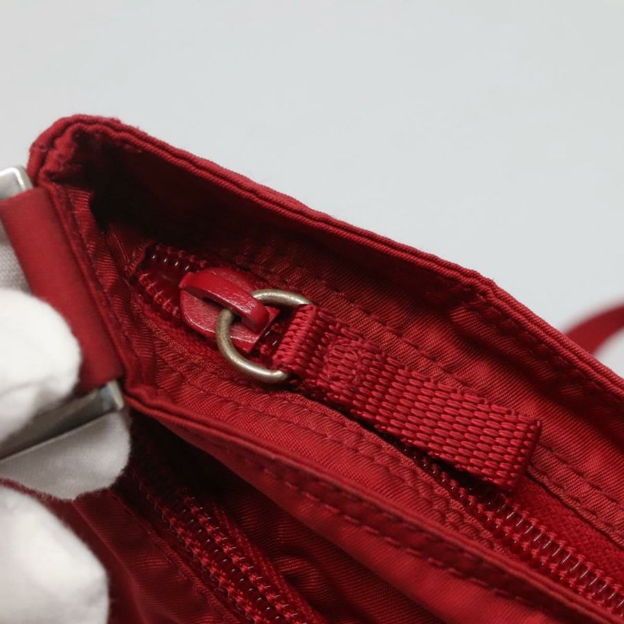 【日本直送】PRADA 單肩包 尼龍 紅色 銀色 正品 120955-9
