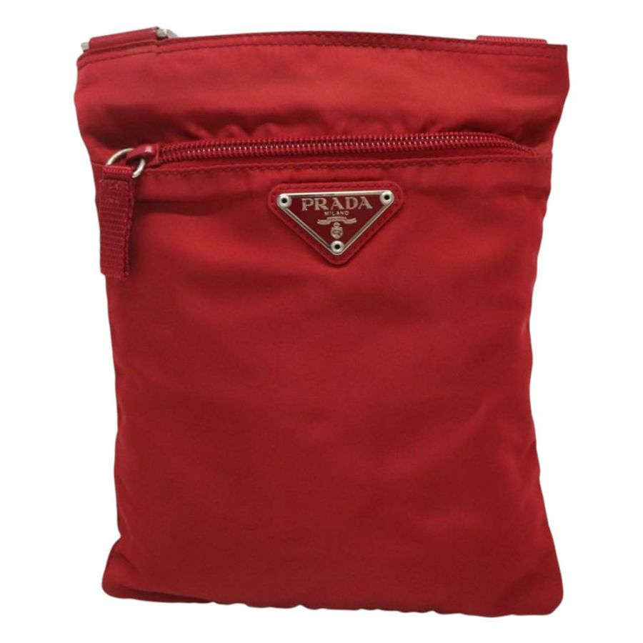 【日本直送】PRADA 單肩包 尼龍 紅色 銀色 正品 120955-12