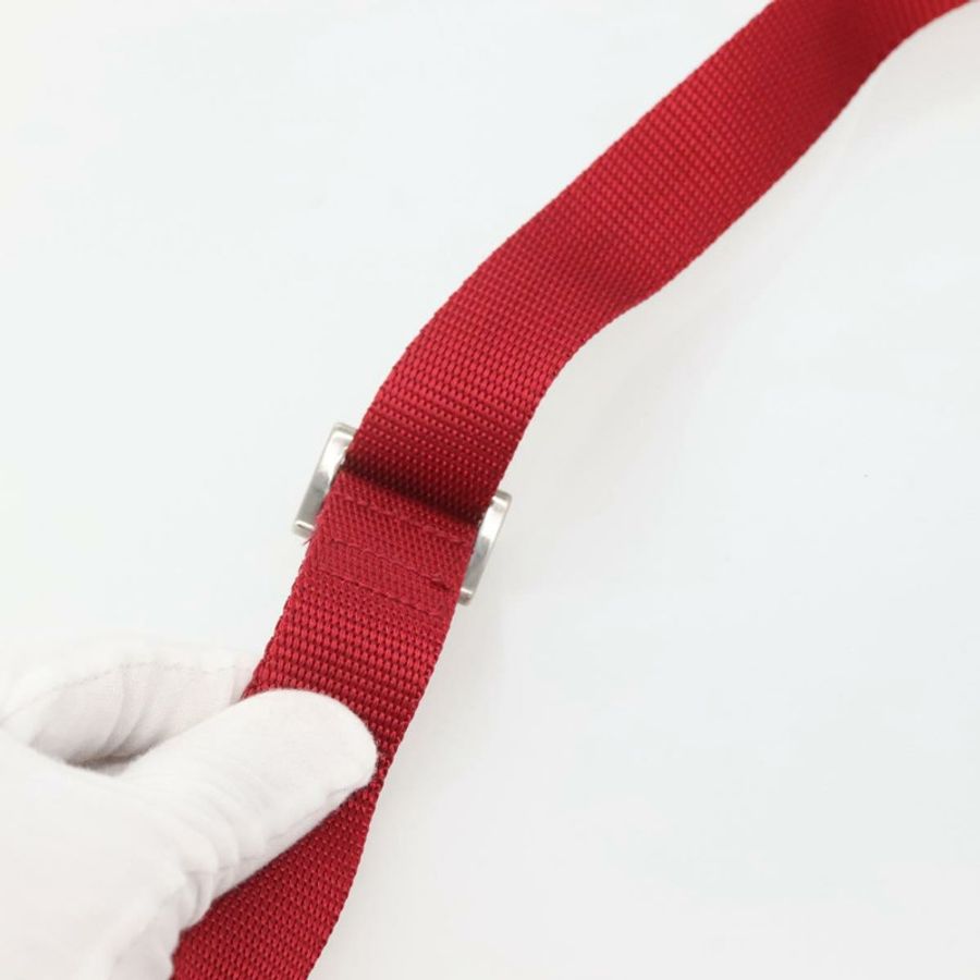 【日本直送】PRADA 單肩包 尼龍 紅色 銀色 正品 120955-13