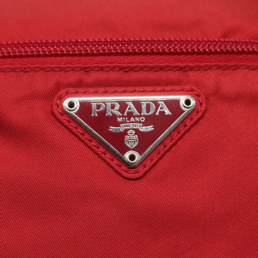 【日本直送】PRADA 單肩包 尼龍 紅色 銀色 正品 120955-17