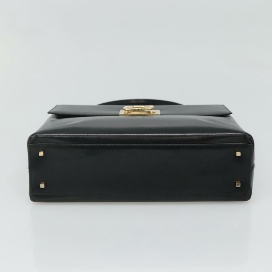 【日本直送】Salvatore Ferragamo Gancini 手提包 皮革 兩用 黑色 金色 正品 120978-4