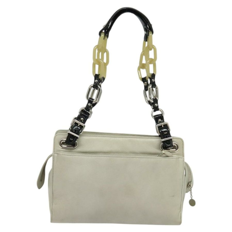 【日本直送】BALENCIAGA 灰色銀色皮革肩背包 正品 121412-1