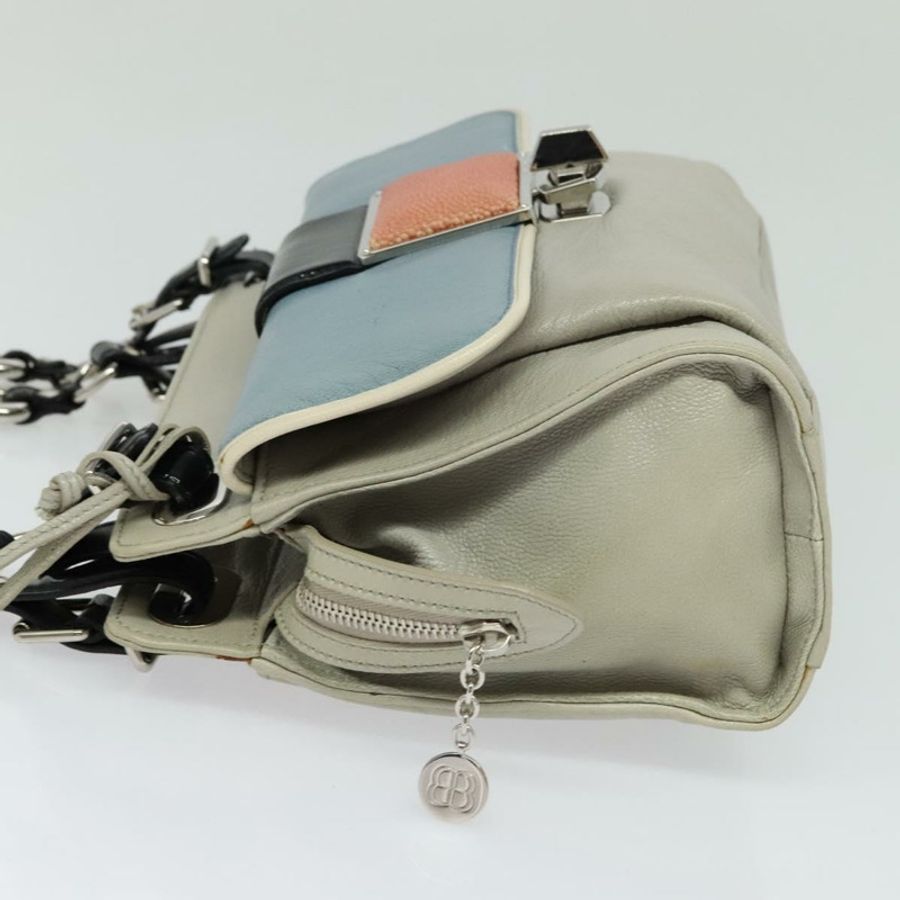 【日本直送】BALENCIAGA 灰色銀色皮革肩背包 正品 121412-2