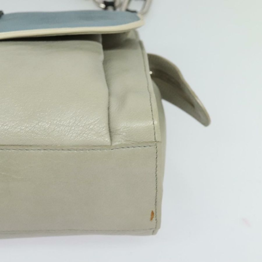 【日本直送】BALENCIAGA 灰色銀色皮革肩背包 正品 121412-13