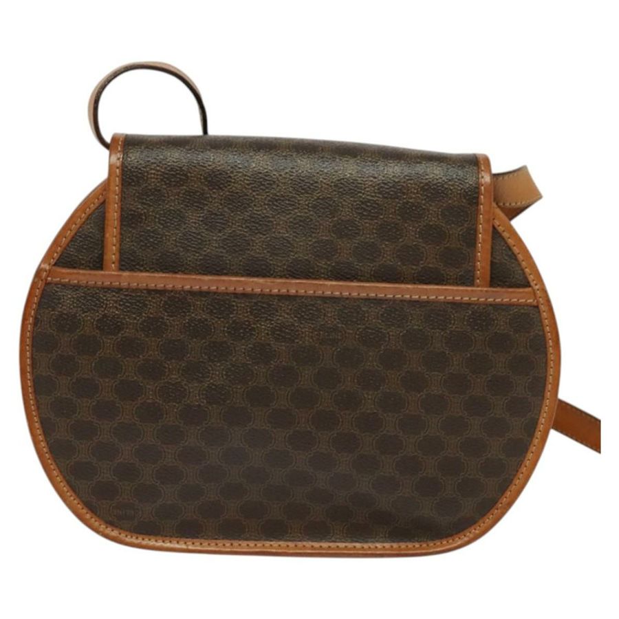 【日本直送】CELINE Macadam帆布肩背包 PVC皮革 棕色 金色 正品 121435-1