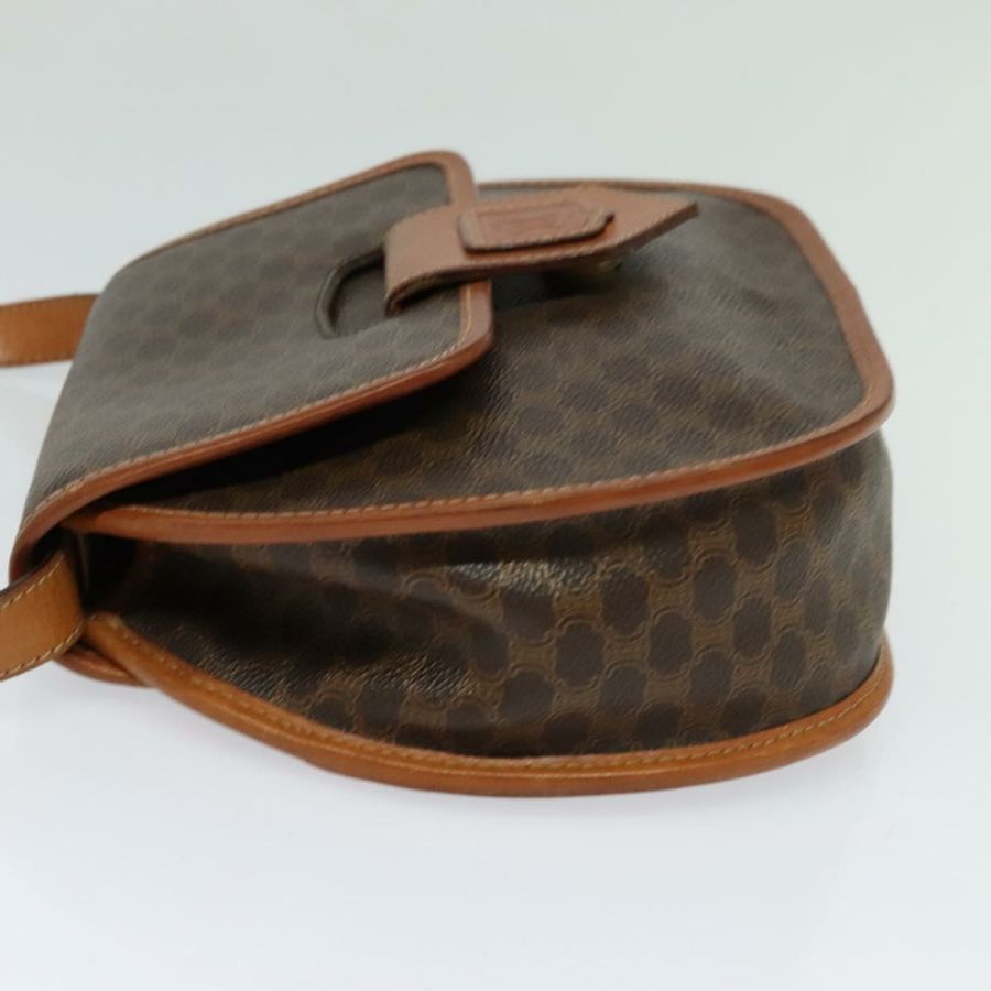 【日本直送】CELINE Macadam帆布肩背包 PVC皮革 棕色 金色 正品 121435-2