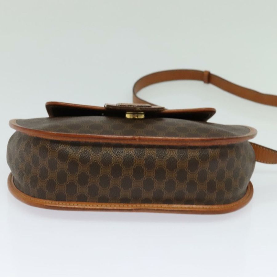 【日本直送】CELINE Macadam帆布肩背包 PVC皮革 棕色 金色 正品 121435-4