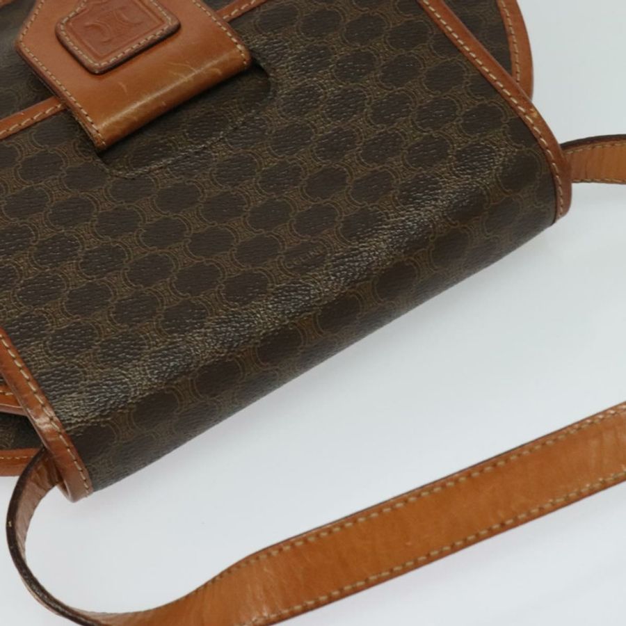 【日本直送】CELINE Macadam帆布肩背包 PVC皮革 棕色 金色 正品 121435-5