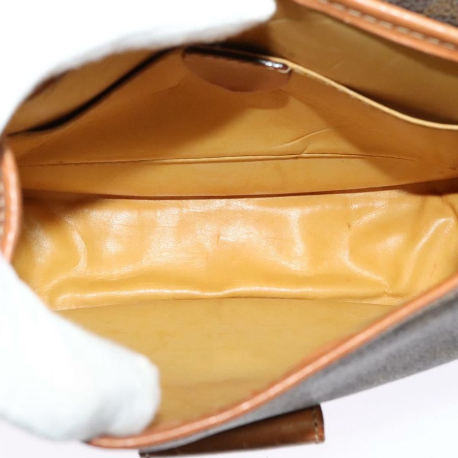 【日本直送】CELINE Macadam帆布肩背包 PVC皮革 棕色 金色 正品 121435-10