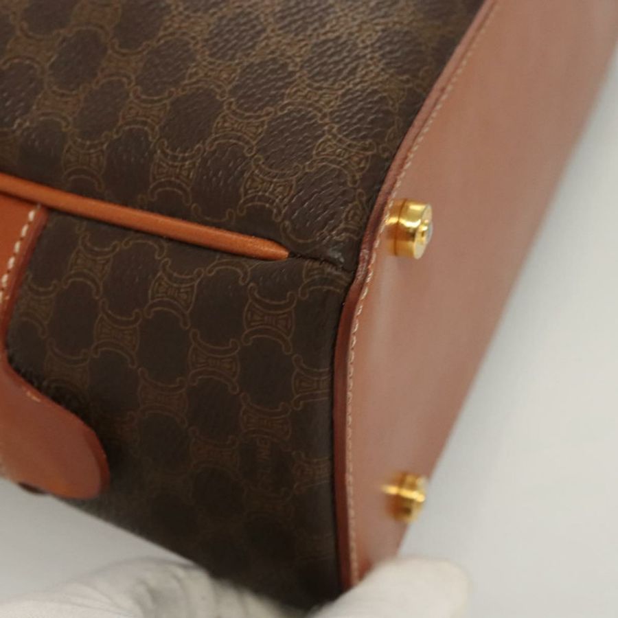 【日本直送】CELINE Macadam帆布手提包 PVC皮革 棕色 金色 正品 121455-8