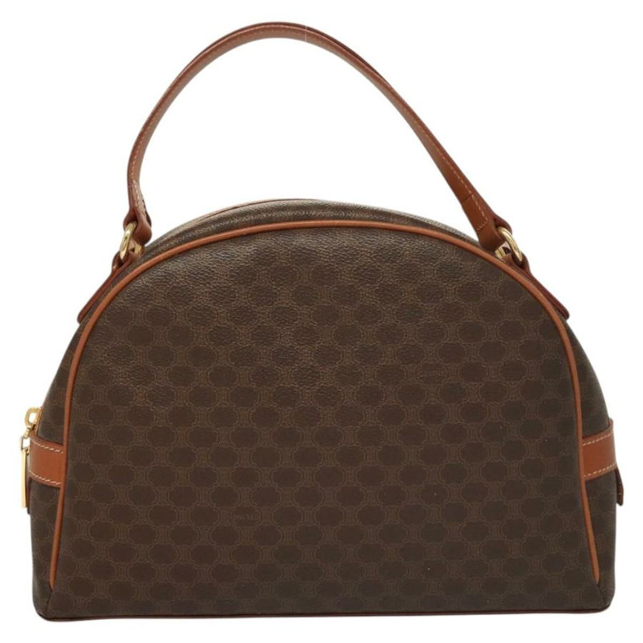【日本直送】CELINE Macadam帆布手提包 PVC皮革 棕色 金色 正品 121455-12