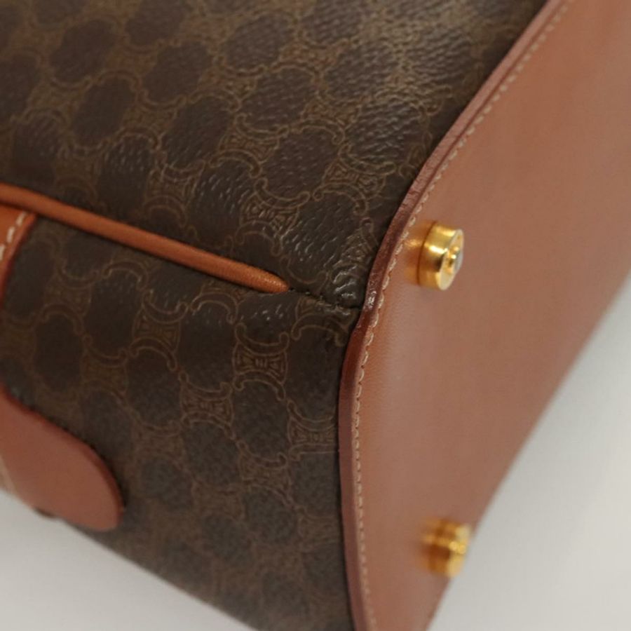 【日本直送】CELINE Macadam帆布手提包 PVC皮革 棕色 金色 正品 121455-14
