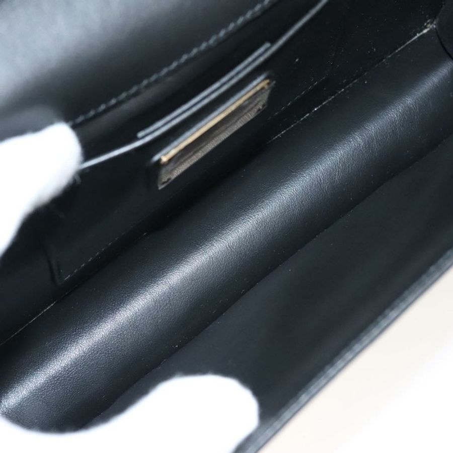 【日本直送】Salvatore Ferragamo Gancini 鏈條肩背包,黑色皮革,金色,正品,貨號 120981-9