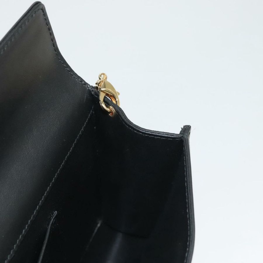 【日本直送】Salvatore Ferragamo Gancini 鏈條肩背包,黑色皮革,金色,正品,貨號 120981-18