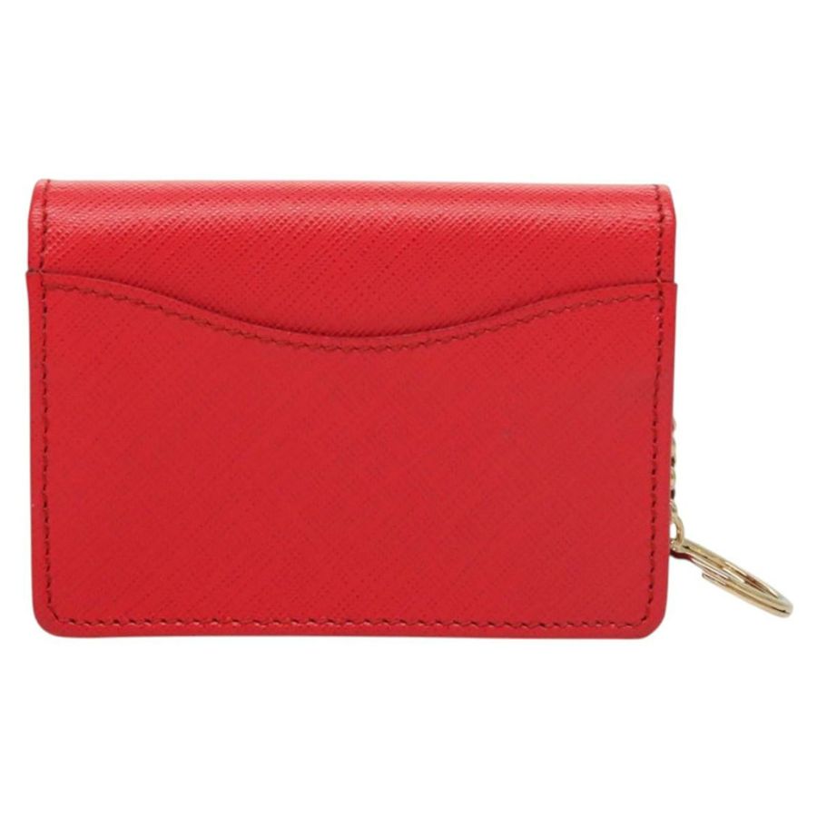 【日本直送】Salvatore Ferragamo Gancini 卡包 皮革 紅色 金色 Auth bs24757-1