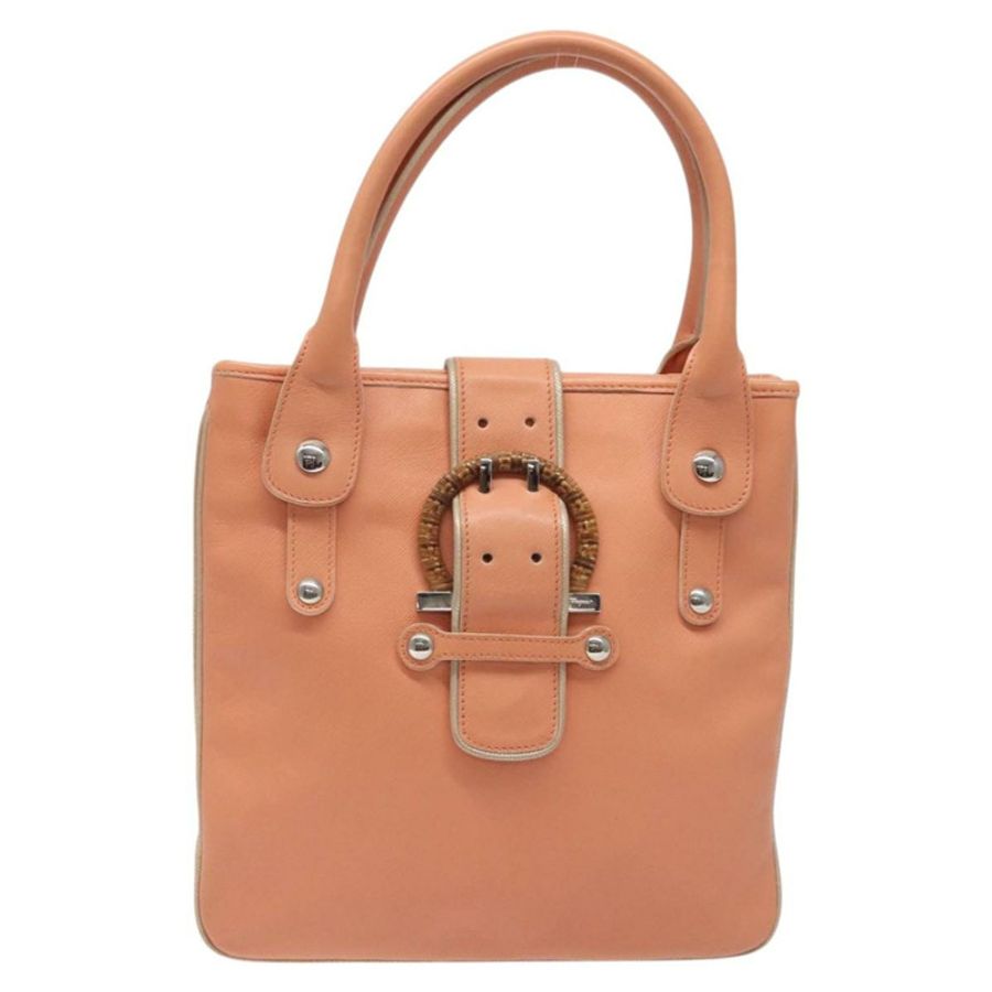 【日本直送】Salvatore Ferragamo 手提包 皮革 橙色 銀色 正品 121670-12