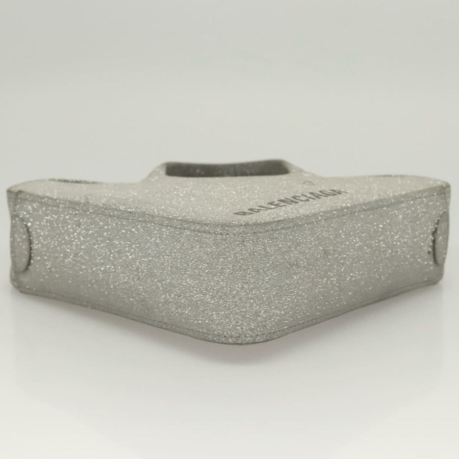 【日本直送】BALENCIAGA 三角形旅行包 XS 手提包 皮革 兩用 銀色 531048 正品 121086-4