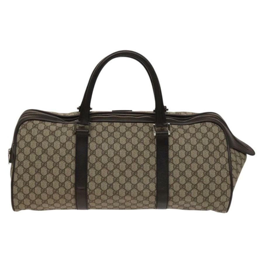 【日本直送】GUCCI GG Supreme 波士頓包 PVC 棕色銀色 108793 正品 ki5734-1