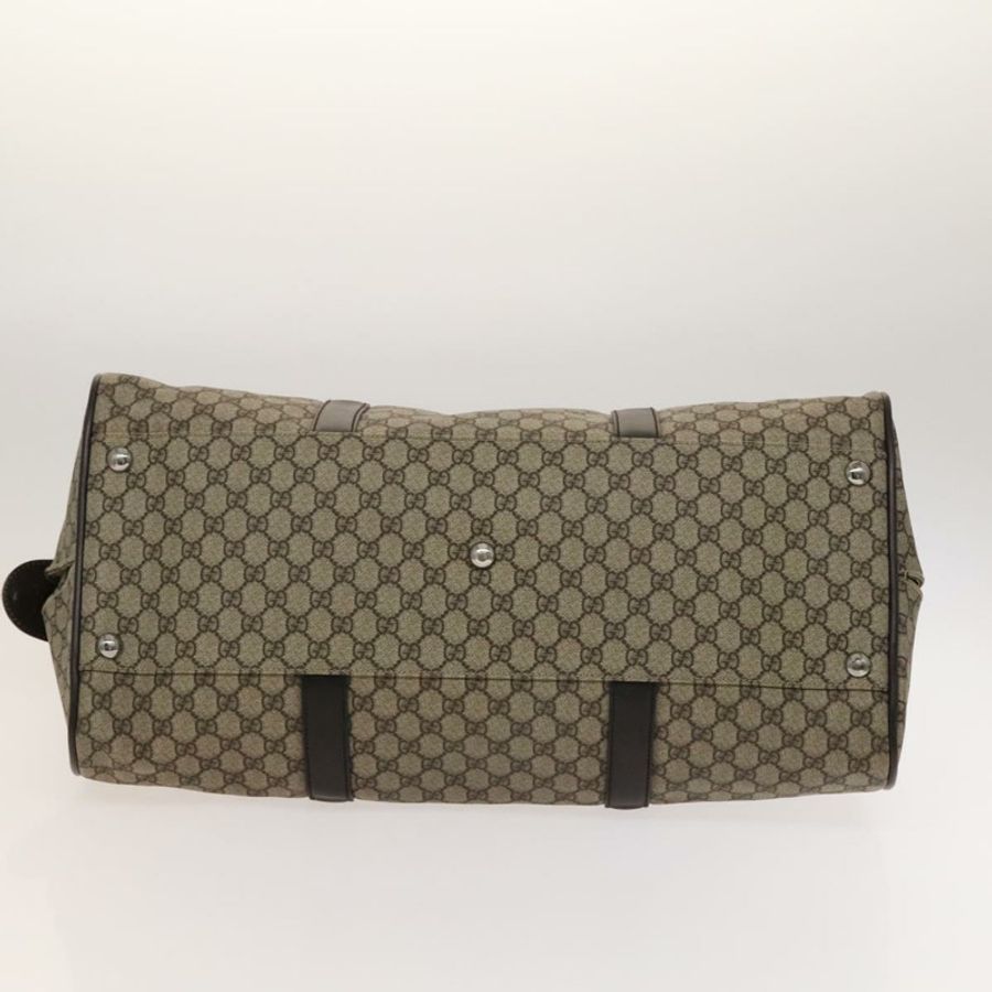 【日本直送】GUCCI GG Supreme 波士頓包 PVC 棕色銀色 108793 正品 ki5734-4