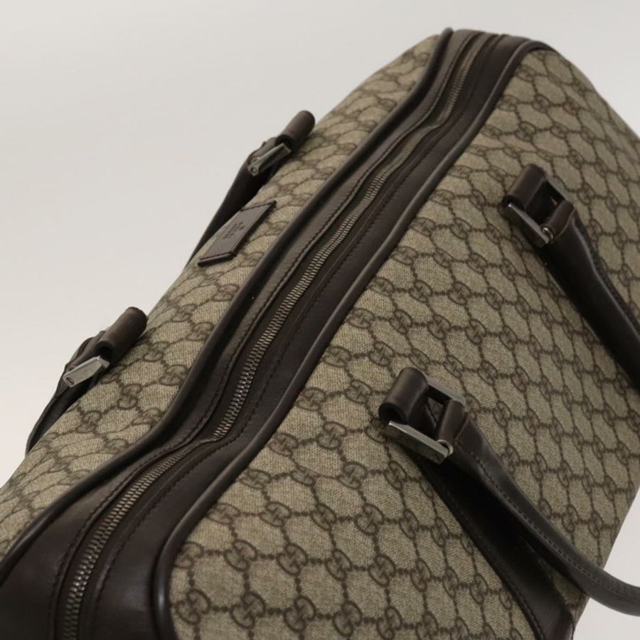 【日本直送】GUCCI GG Supreme 波士頓包 PVC 棕色銀色 108793 正品 ki5734-5