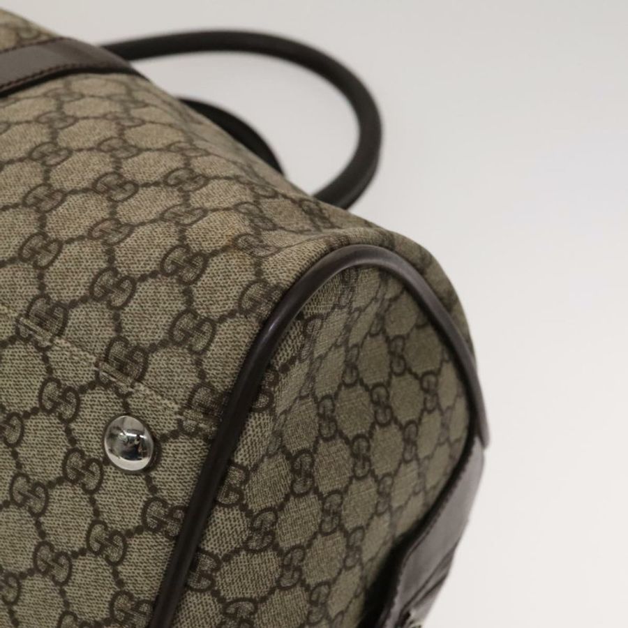 【日本直送】GUCCI GG Supreme 波士頓包 PVC 棕色銀色 108793 正品 ki5734-8
