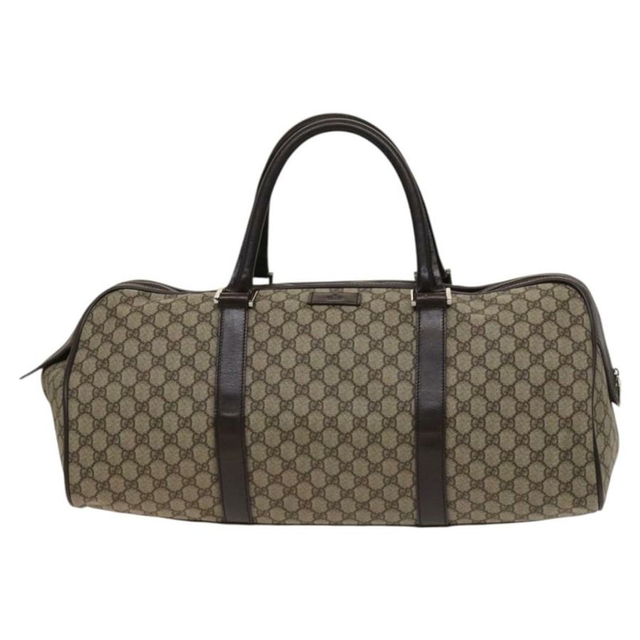 【日本直送】GUCCI GG Supreme 波士頓包 PVC 棕色銀色 108793 正品 ki5734-12